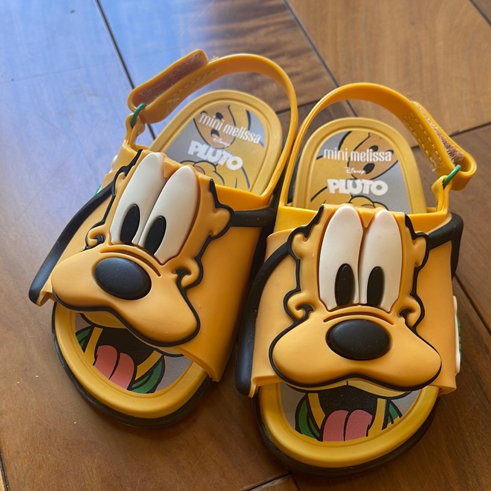 Mini Melissa Toddler/Baby Mickey & Friends PLUTO Size 7 Beach Slides